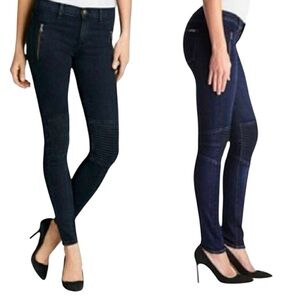 HUDSON Stark Dark Wash Moto Skinny Jeans